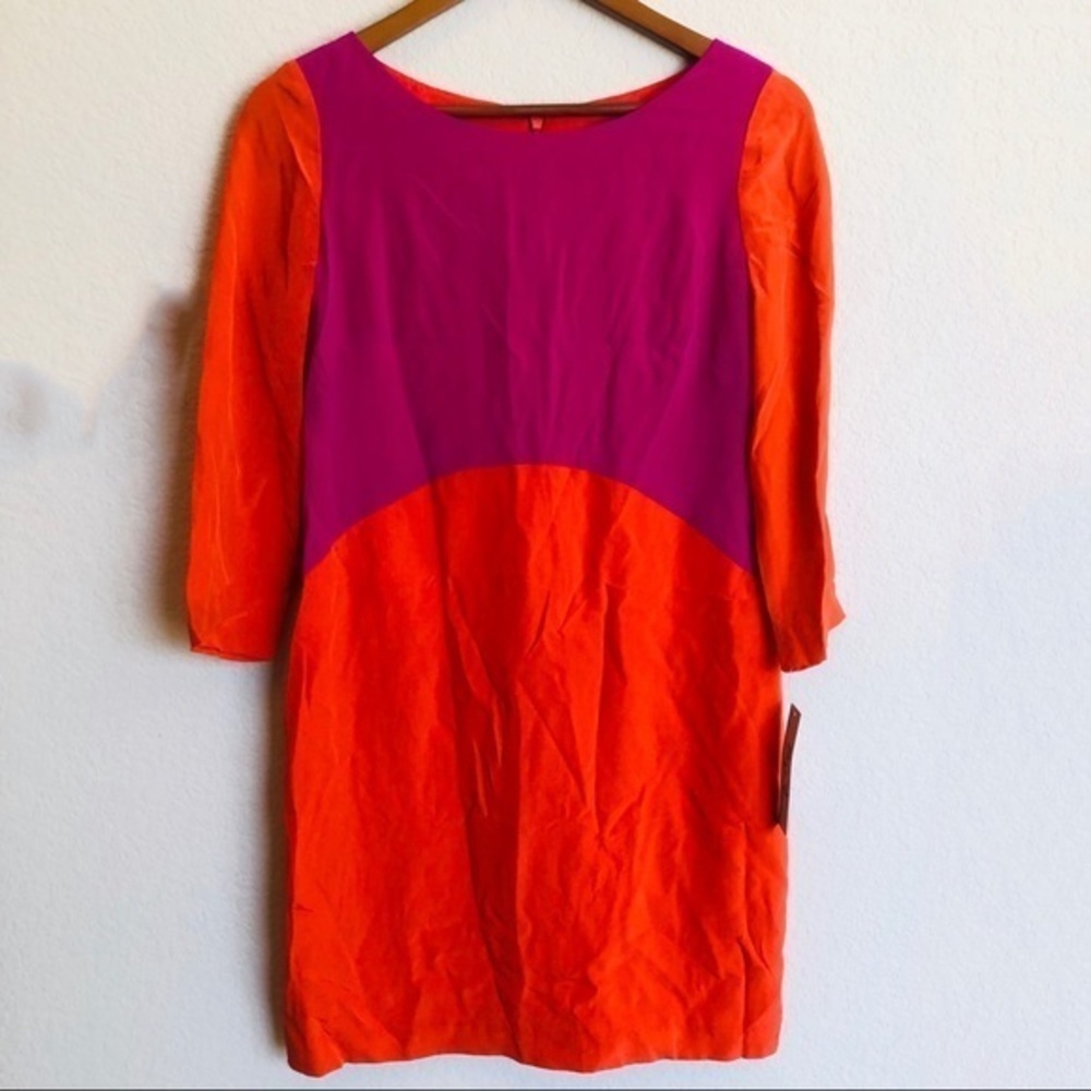 NWT! Eliza J Orange & Magenta Shift Dress